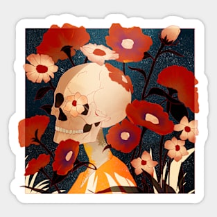 Bloom Amidst Bones Sticker